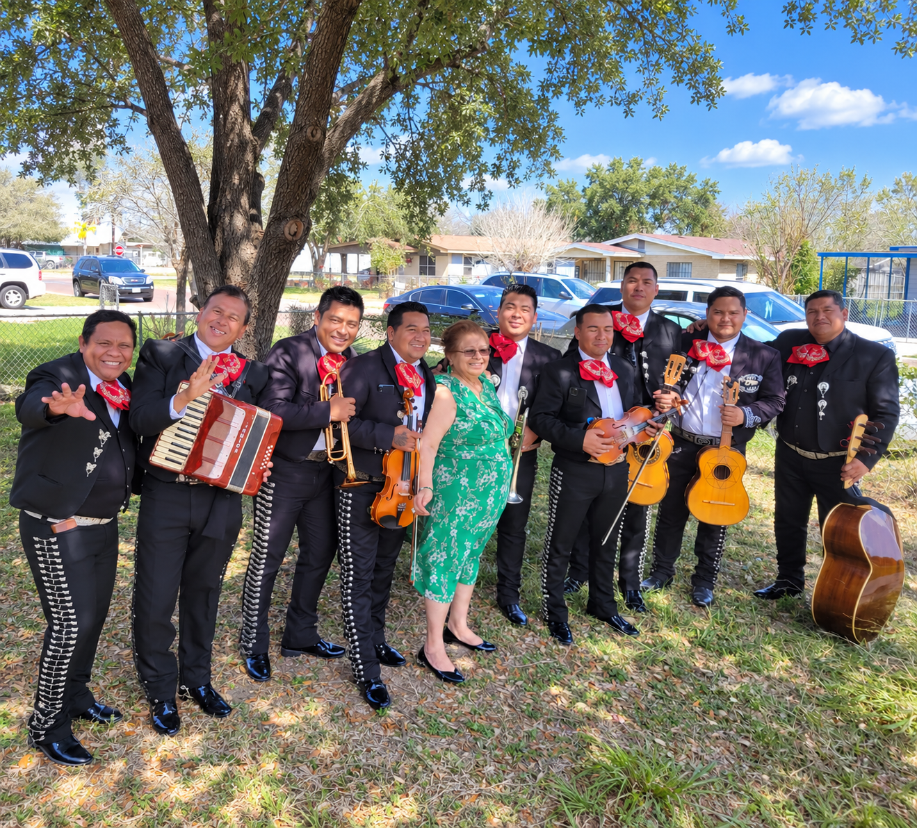 Mariachi musicians performing together at a celebration