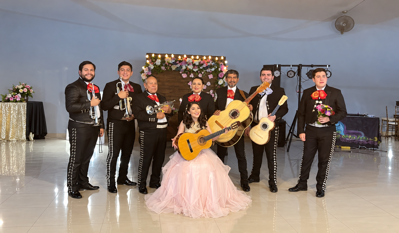 Mariachi musicians playing a serenade