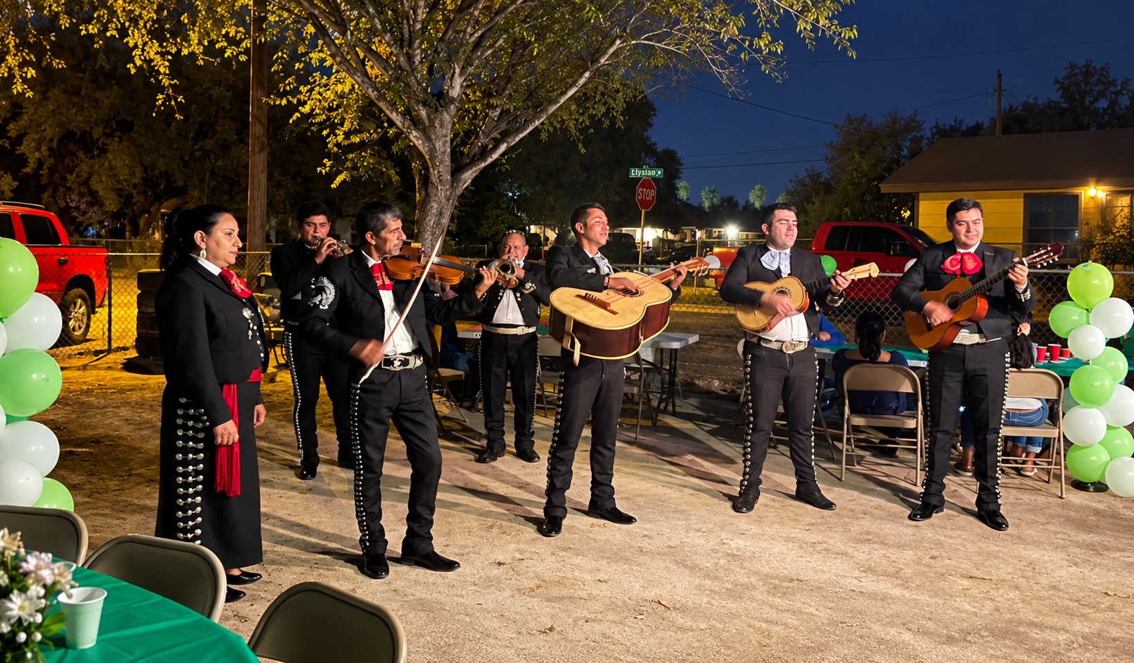 Mariachi group performing for a gathering